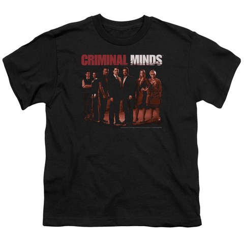 Criminal Minds-The Crew - Short Sleeve Youth 18-1 Tee - Black- Extra Large