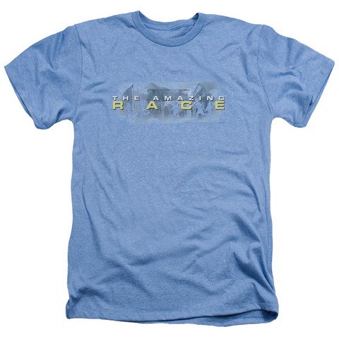 Amazing Race-In The Clouds - Adult Heather Tee - Light Blue- Medium