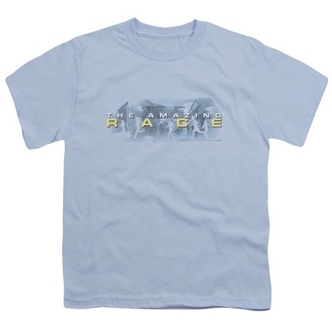 Amazing Race-In The Clouds - Short Sleeve Youth 18-1 Tee - Light Blue- Medium
