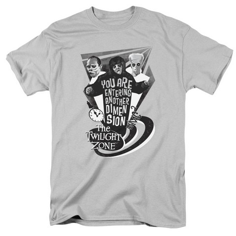 Twilight Zone-Another Dimension - Short Sleeve Adult 18-1 Tee - Silver- Medium