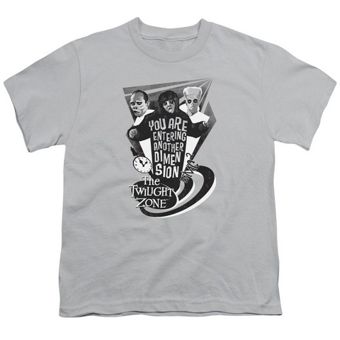 Twilight Zone-Another Dimension - Short Sleeve Youth 18-1 Tee - Silver- Extra Large