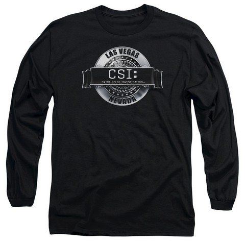 Csi-Rendered Logo - Long Sleeve Adult 18-1 Tee - Black- Extra Large