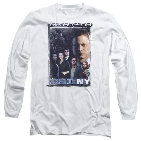 CSI NY-Watchful Eye - Long Sleeve Adult 18-1 Tee - White- Medium