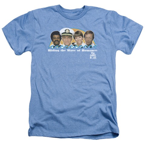 Love Boat-Wave Of Romance - Adult Heather Tee - Light Blue- Medium
