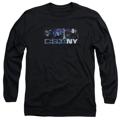 Csi Ny-Never Rests - Long Sleeve Adult 18-1 Tee - Black- Extra Large