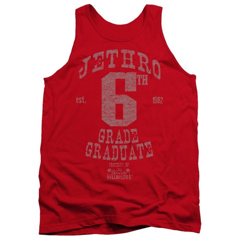 Beverly Hillbillies-Mr 6Th Grade Grad - Adult Tank Top - Red- Medium