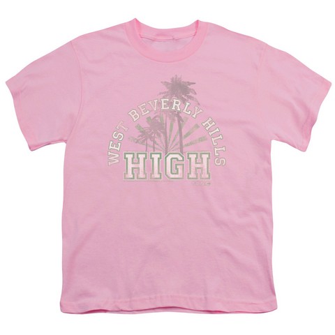 90210-West Beverly Hills High - Short Sleeve Youth 18-1 Tee - Pink- Small