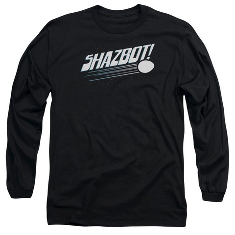 Mork & Mindy-Shazbot Egg Long Sleeve Adult 18-1 Tee - Black - Large