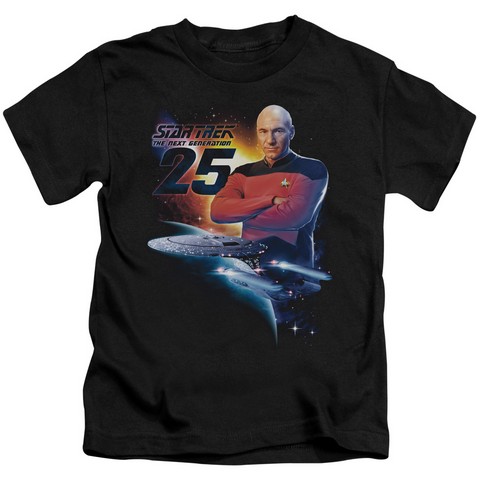 Star Trek-Tng 25 - Short Sleeve Juvenile 18-1 Tee - Black, Small 4