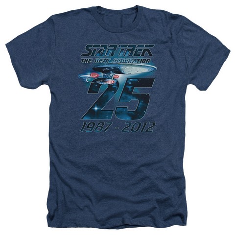 Star Trek-Enterprise 25 - Adult Heather Tee - Navy- 2X