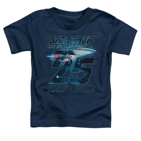 Star Trek-Enterprise 25 - Short Sleeve Toddler Tee - Navy- Small 2T