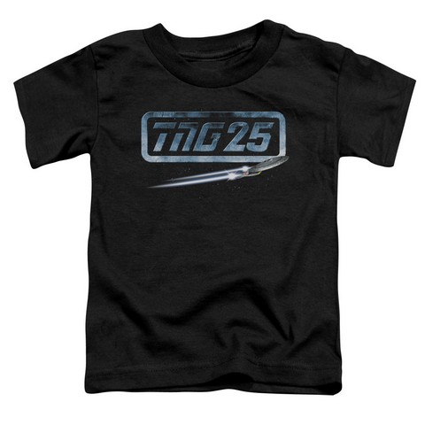 Star Trek-Tng 25 Enterprise - Short Sleeve Toddler Tee - Black- Medium 3T