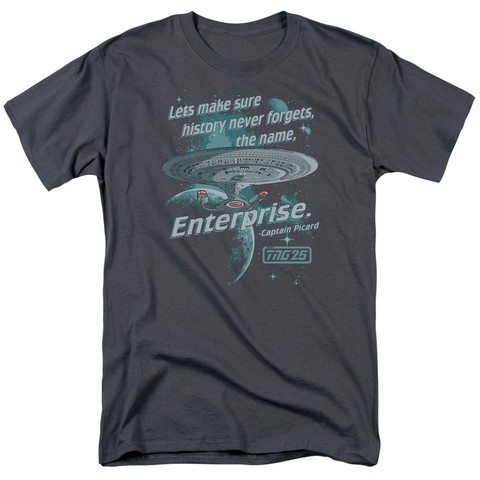 Star Trek-Never Forget - Short Sleeve Adult 18-1 Tee - Charcoal- Medium