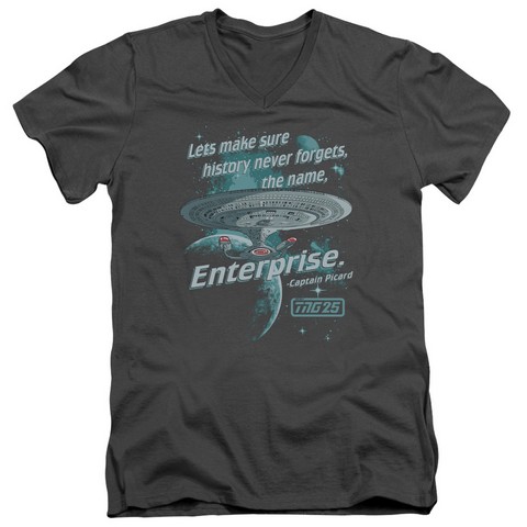 Star Trek-Never Forget - Short Sleeve Adult 30-1 Tee - Charcoal- Large