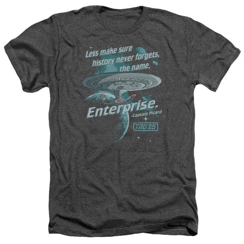 Star Trek-Never Forget - Adult Heather Tee - Charcoal- Medium
