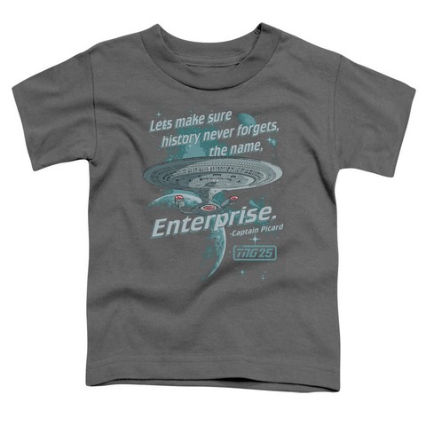 Star Trek-Never Forget - Short Sleeve Toddler Tee - Charcoal- Medium 3T