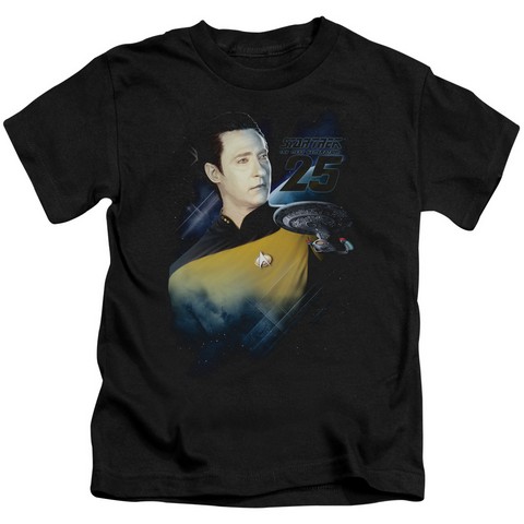 Star Trek-Data 25Th - Short Sleeve Juvenile 18-1 Tee - Black, Large 7