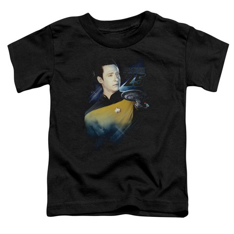 Star Trek-Data 25Th - Short Sleeve Toddler Tee - Black- Medium 3T