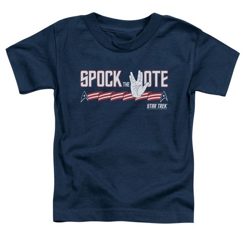 Star Trek-Spock The Vote - Short Sleeve Toddler Tee - Navy- Medium 3T