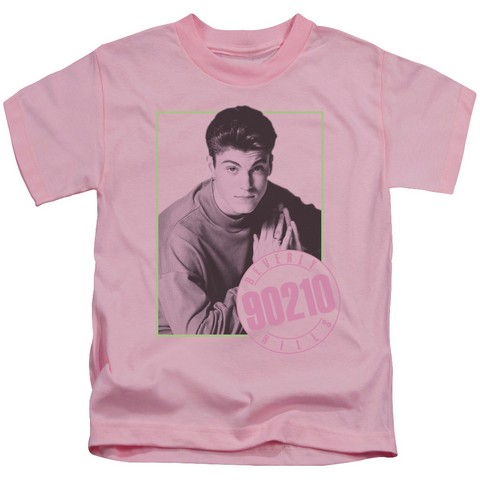 90210-David Short Sleeve Juvenile 18-1 Tee - Pink - Medium 5-6
