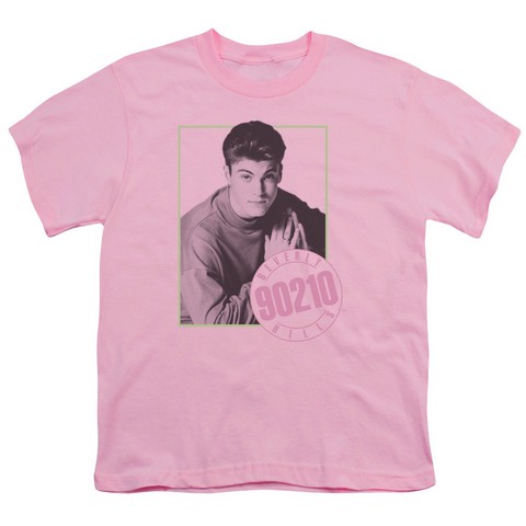 90210-David - Short Sleeve Youth 18-1 Tee - Pink- Small