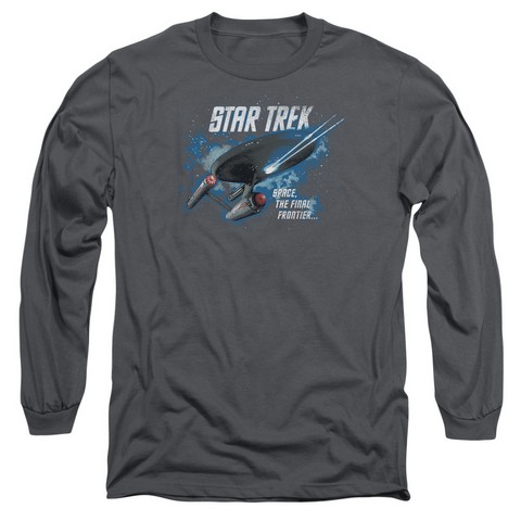 Star Trek-The Final Frontier - Long Sleeve Adult 18-1 Tee - Charcoal- 2X
