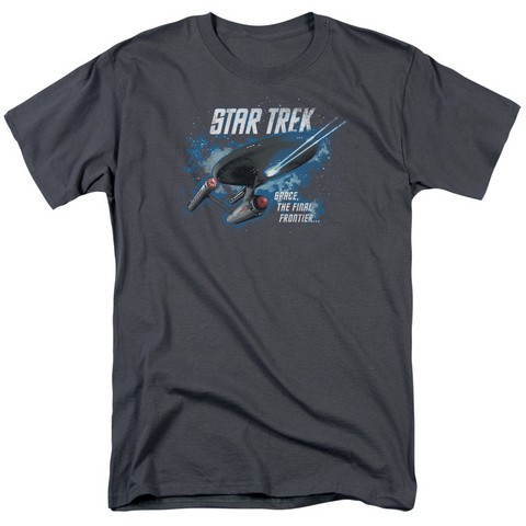Star Trek-The Final Frontier - Short Sleeve Adult 18-1 Tee - Charcoal- Extra Large