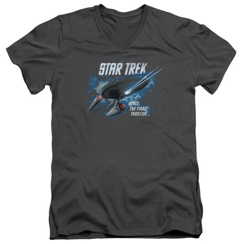 Star Trek-The Final Frontier - Short Sleeve Adult 30-1 Tee - Charcoal, Medium