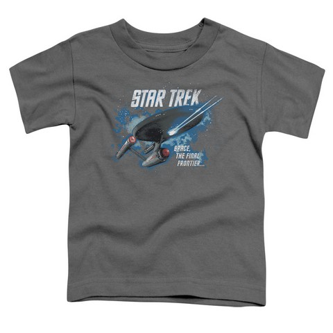 Star Trek-The Final Frontier - Short Sleeve Toddler Tee - Charcoal- Small 2T