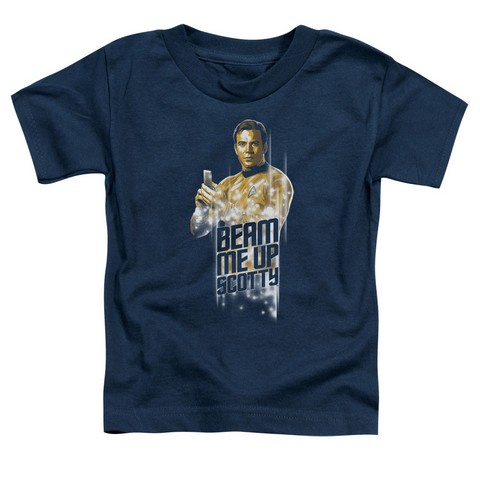 Star Trek-Beam Me Up - Short Sleeve Toddler Tee - Navy- Small 2T