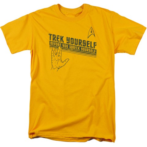 Star Trek-Trek Yourself - Short Sleeve Adult 18-1 Tee - Gold- Medium