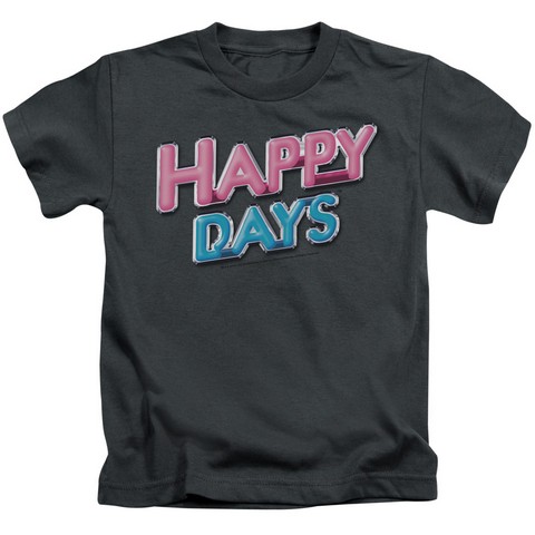 Happy Days-Happy Days Logo - Short Sleeve Juvenile 18-1 Tee - Charcoal- Large 7