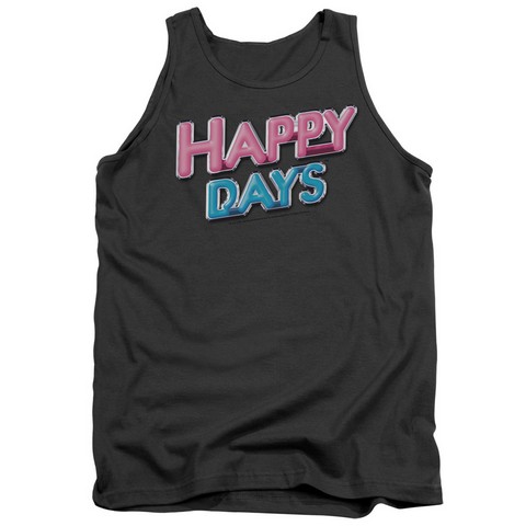 Happy Days-Happy Days Logo - Adult Tank Top - Charcoal- Medium