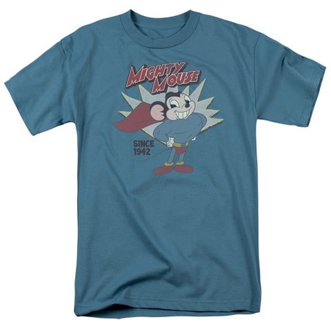 Mighty Mouse-1942 - Short Sleeve Adult 18-1 Tee - Slate- Large