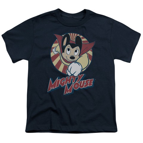 Mighty Mouse-The One The Only - Short Sleeve Youth 18-1 Tee - Navy- Small