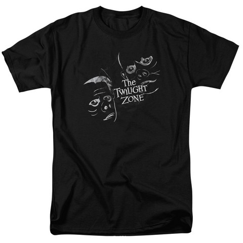 Twilight Zone-Strange Faces - Short Sleeve Adult 18-1 Tee - Black- 4X
