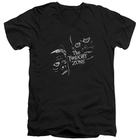 Twilight Zone-Strange Faces - Short Sleeve Adult 30-1 Tee - Black- Small
