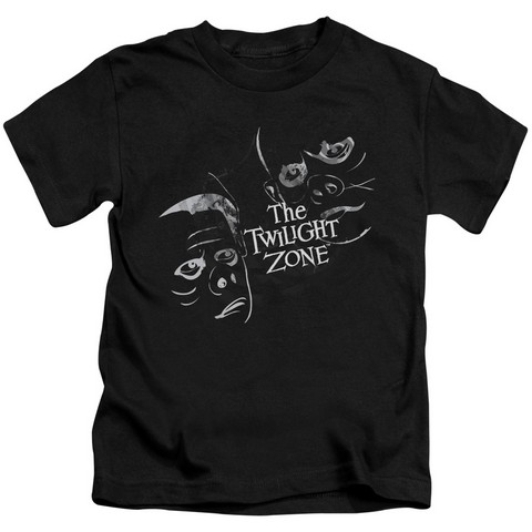 Twilight Zone-Strange Faces - Short Sleeve Juvenile 18-1 Tee - Black- Medium 5-6