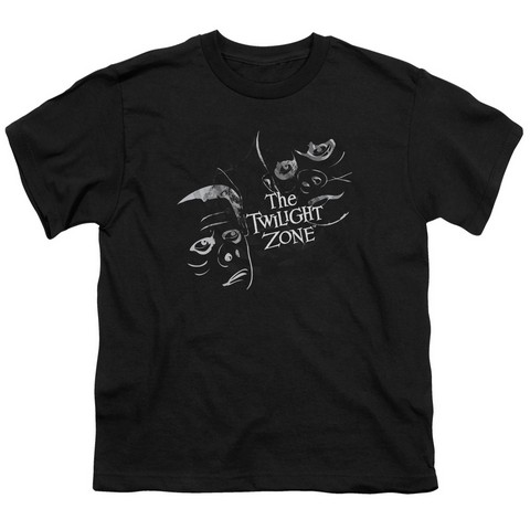 Twilight Zone-Strange Faces - Short Sleeve Youth 18-1 Tee - Black- Medium