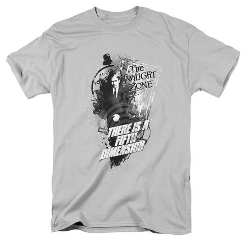 Twilight Zone-Fifth Dimension - Short Sleeve Adult 18-1 Tee - Silver- Medium