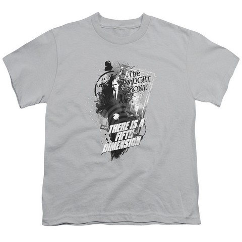 Twilight Zone-Fifth Dimension - Short Sleeve Youth 18-1 Tee - Silver- Extra Large