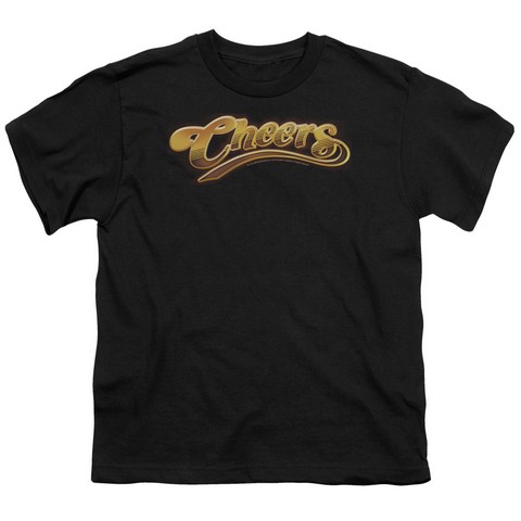 Cheers-Cheers Logo - Short Sleeve Youth 18-1 Tee - Black- Medium