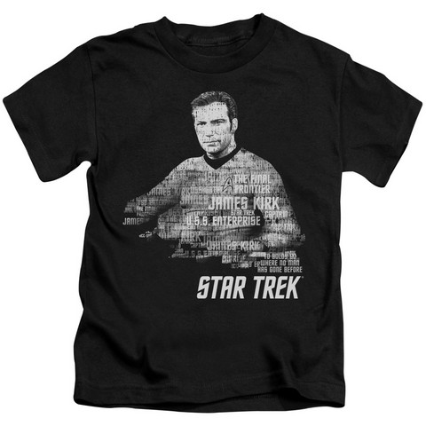 Star Trek-Kirk Words - Short Sleeve Juvenile 18-1 Tee - Black- Small 4