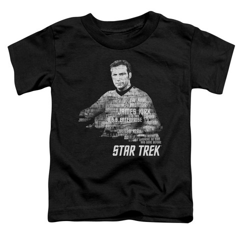 Star Trek-Kirk Words - Short Sleeve Toddler Tee - Black- Small 2T