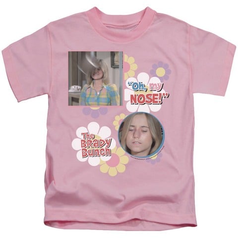 Brady Bunch-Oh- My Nose - Short Sleeve Juvenile 18-1 Tee - Pink- Medium 5-6