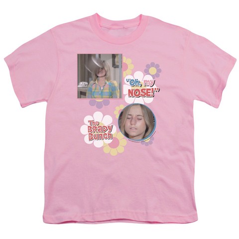 Brady Bunch-Oh- My Nose - Short Sleeve Youth 18-1 Tee - Pink- Large