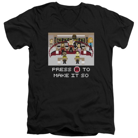 Star Trek-Make It So Pixel - Short Sleeve Adult 30-1 Tee - Black- Extra Large