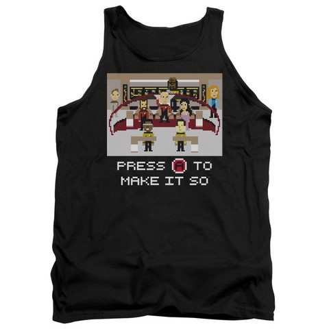 Star Trek-Make It So Pixel - Adult Tank Top - Black- Extra Large