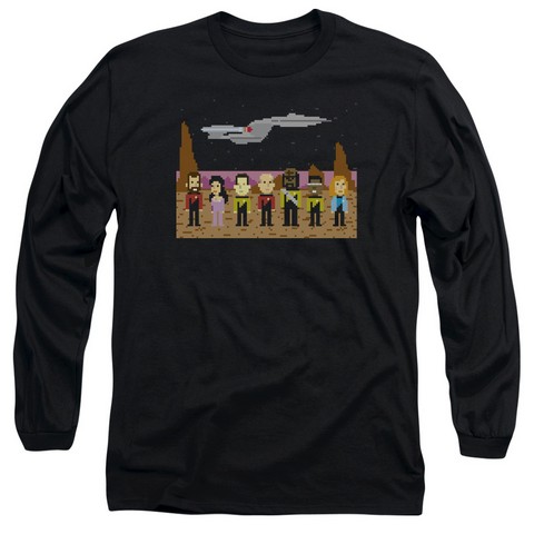 Star Trek-Tng Trexel Crew - Long Sleeve Adult 18-1 Tee - Black- Medium