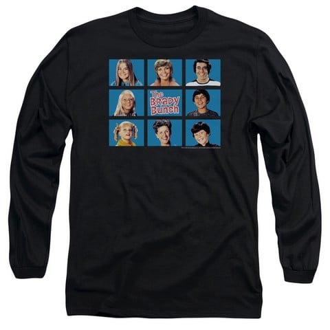 Brady Bunch-Framed - Long Sleeve Adult 18-1 Tee - Black- Large
